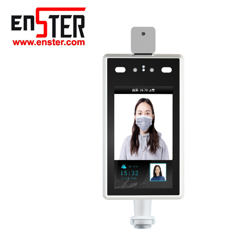 Többnyelvű arcfelismerő hőmérséklet-érzékelő 8 hüvelykes intelligens kamera